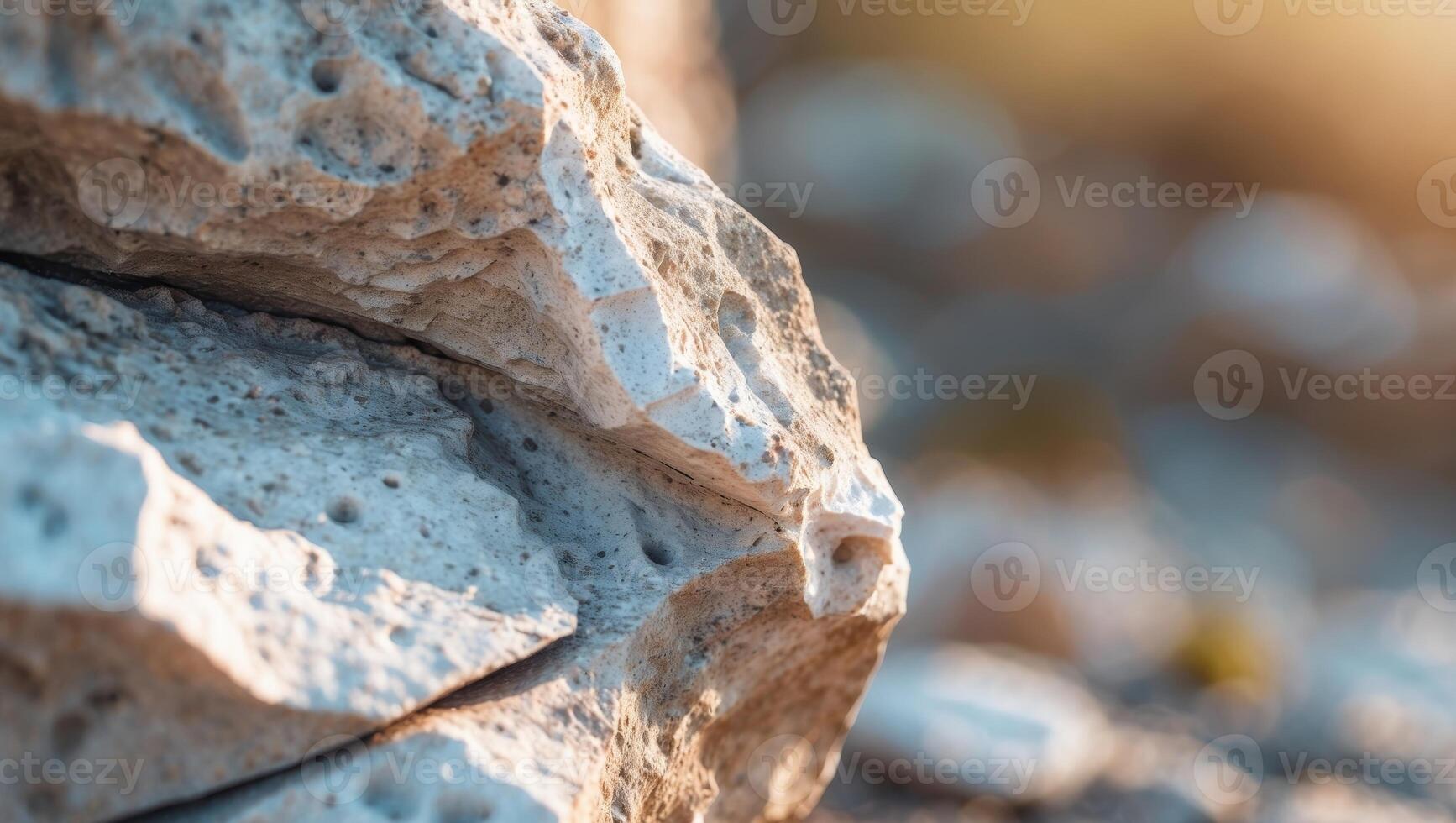 Close up of textured rock formation with white patches and negative space for text or graphics in a natural outdoor setting photo