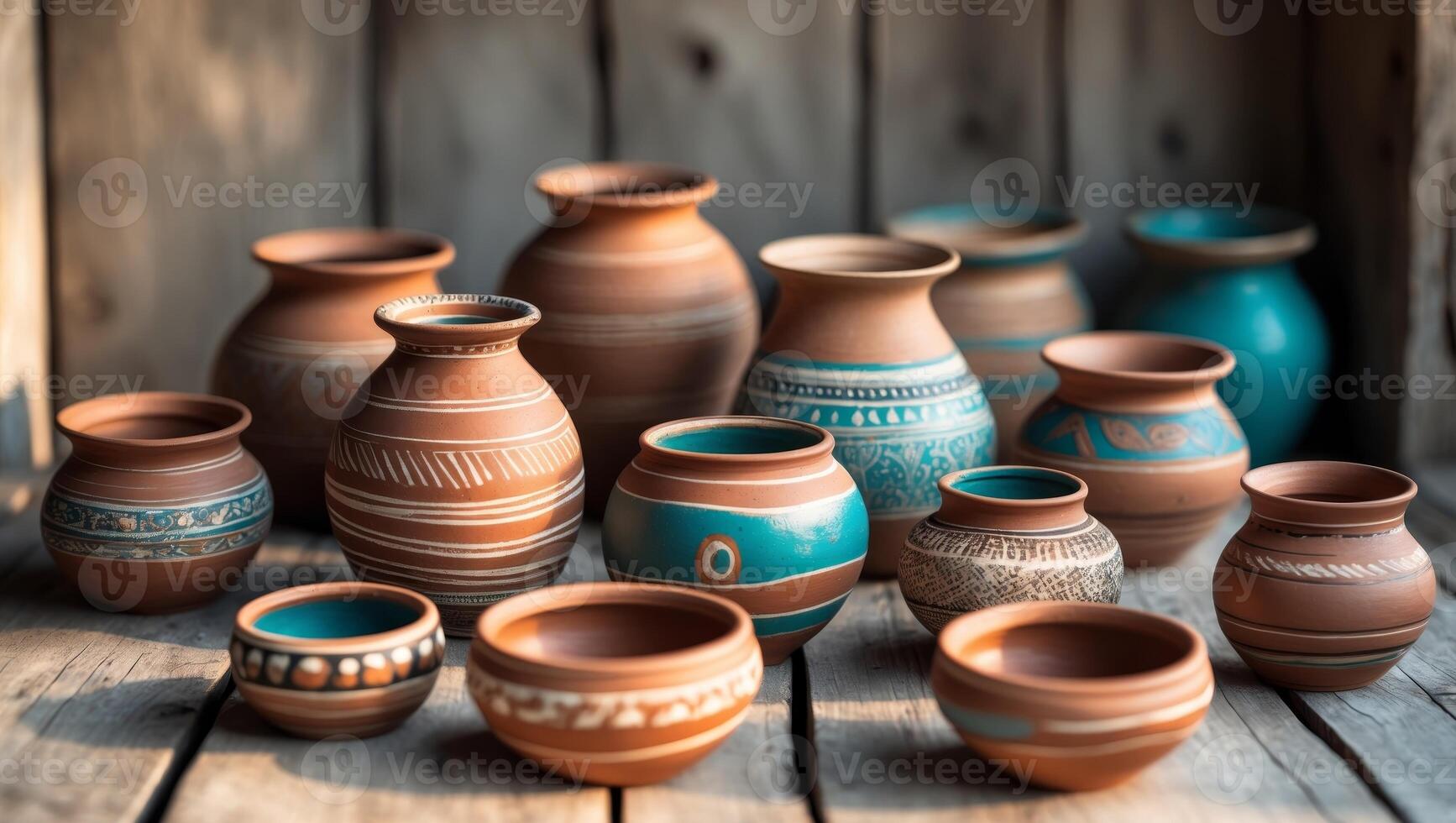 Handcrafted Pottery Decorative Clay Pots Ethnic DecorHandcrafted Pottery Decorative Clay Pots Ethnic Decor. photo