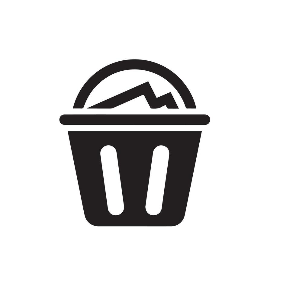 black Recycle bin icon. Trash Can icon illustration on white background 02 vector