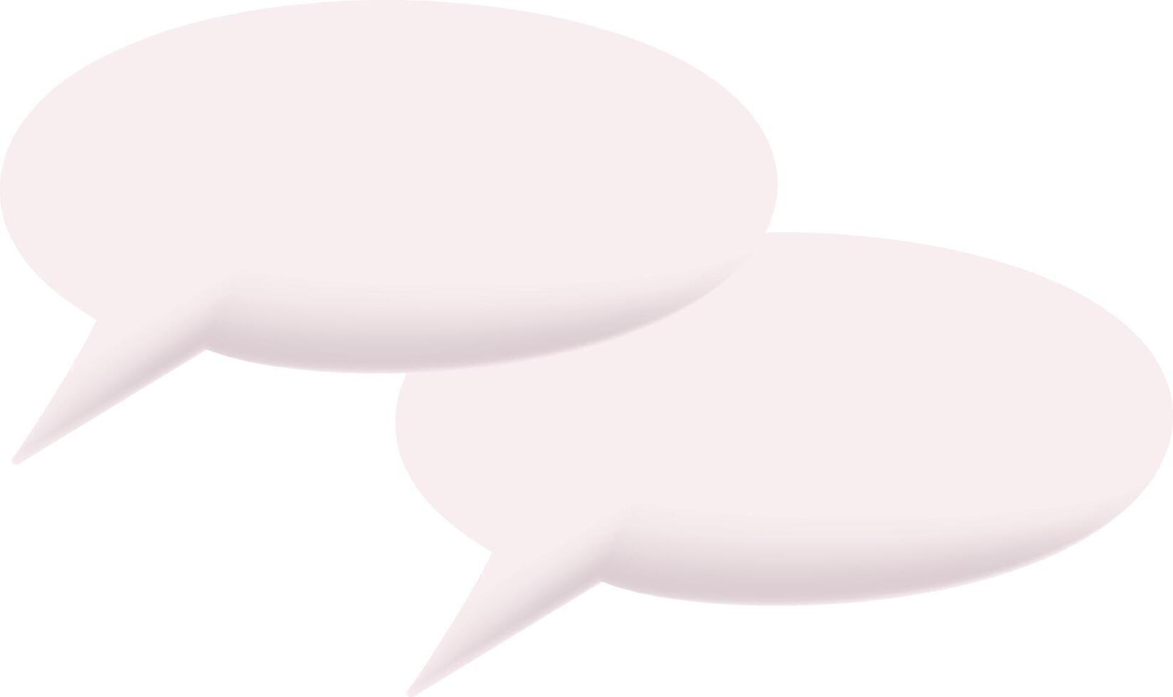 Two Graphically volumetric empty speech bubble vector