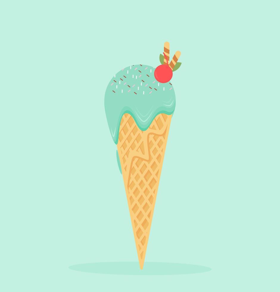 The Delight of Ice Cream and Cake in Illustrations vector