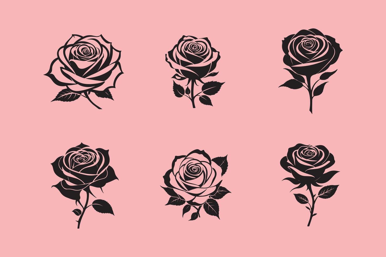 Rose Silhouette in Bloom vector