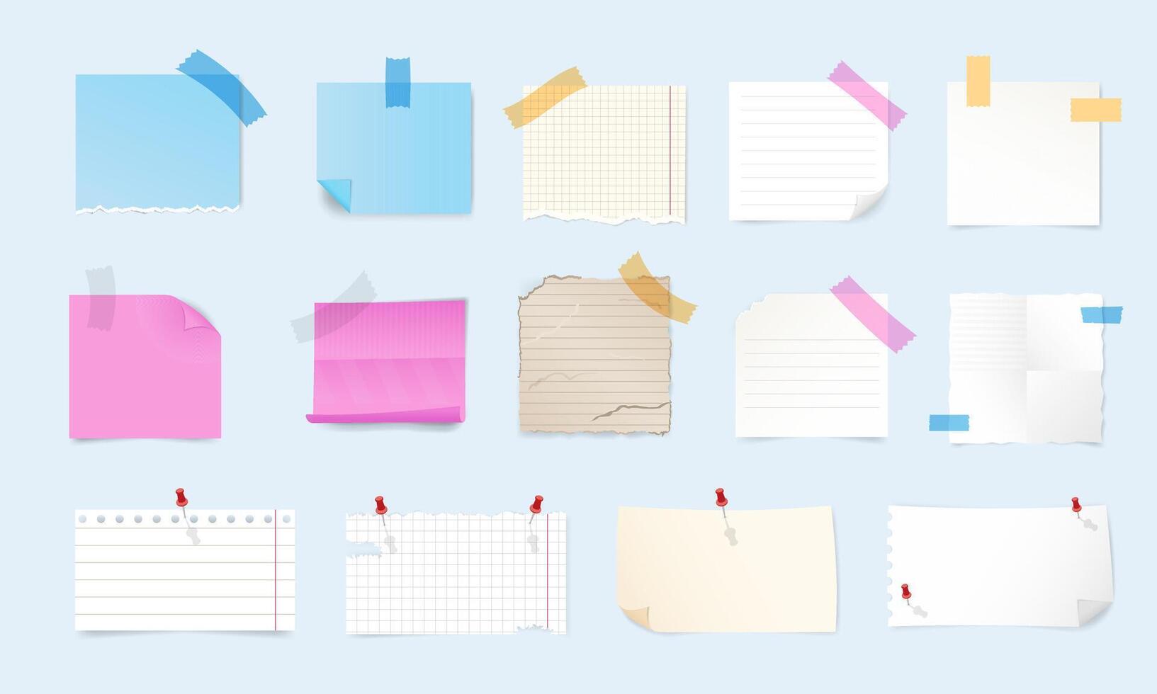 set of various elements for notes vector