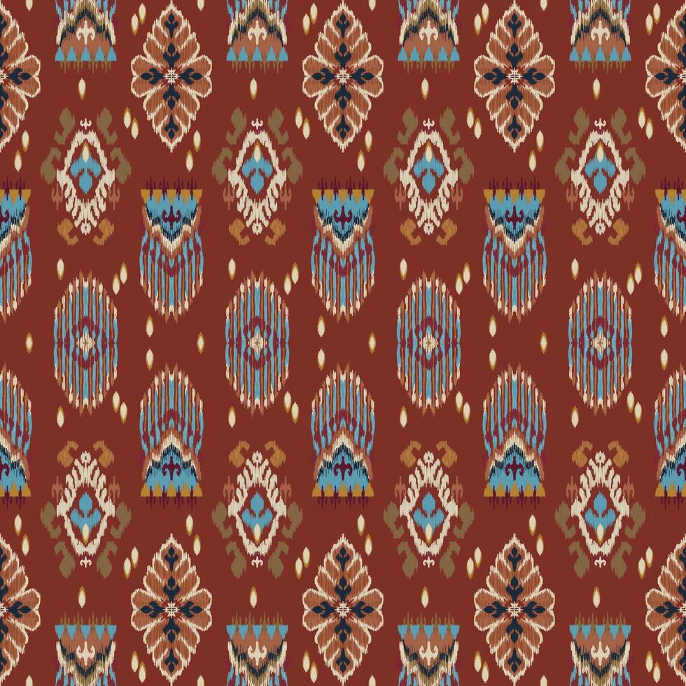 Ikat seamless pattern, geometric design, motif ethnic handmade, Ikat ethnic tribal, boho colors seamless wallpaper. Ethnic Ikat abstract background art.Illustration for greeting cards, printing vector