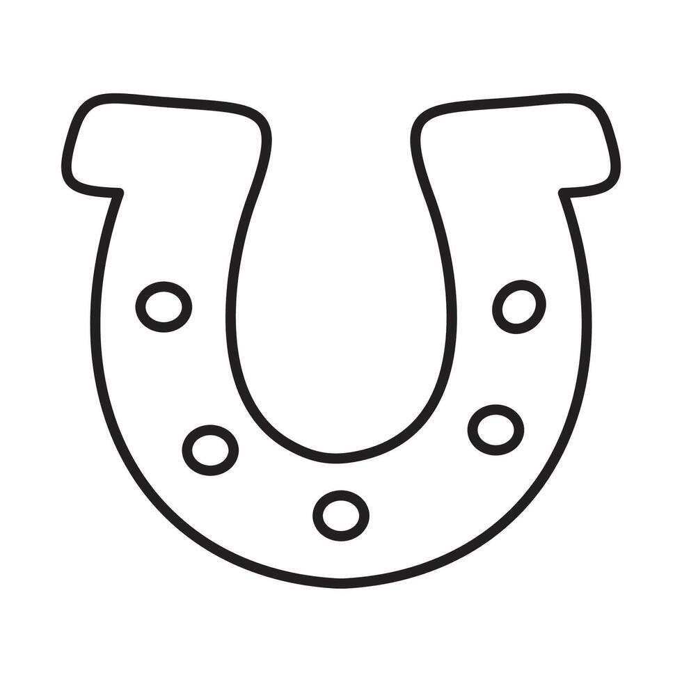 Gold horseshoe. Outline icon. design. Illustration on white background. vector