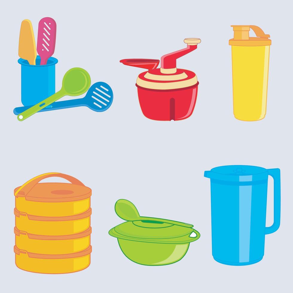 Plastic containers for food vector