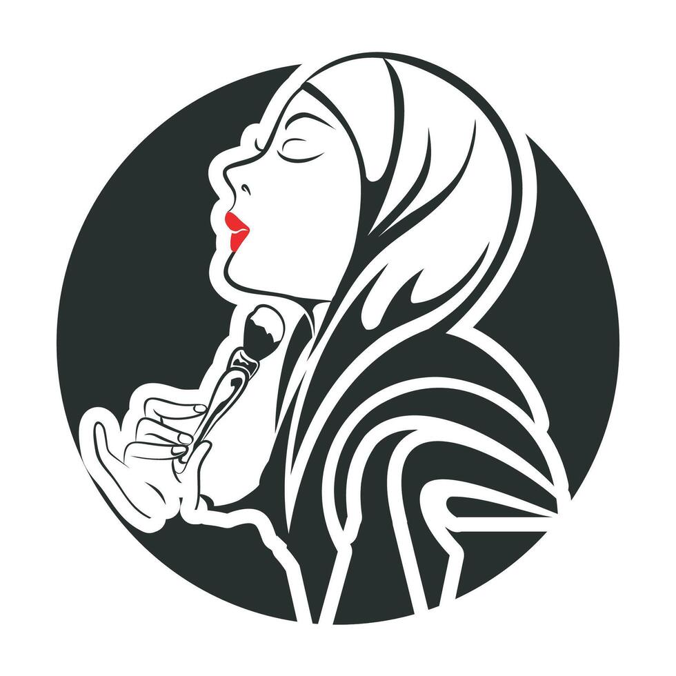 Figure of a woman wearing a hijab vector