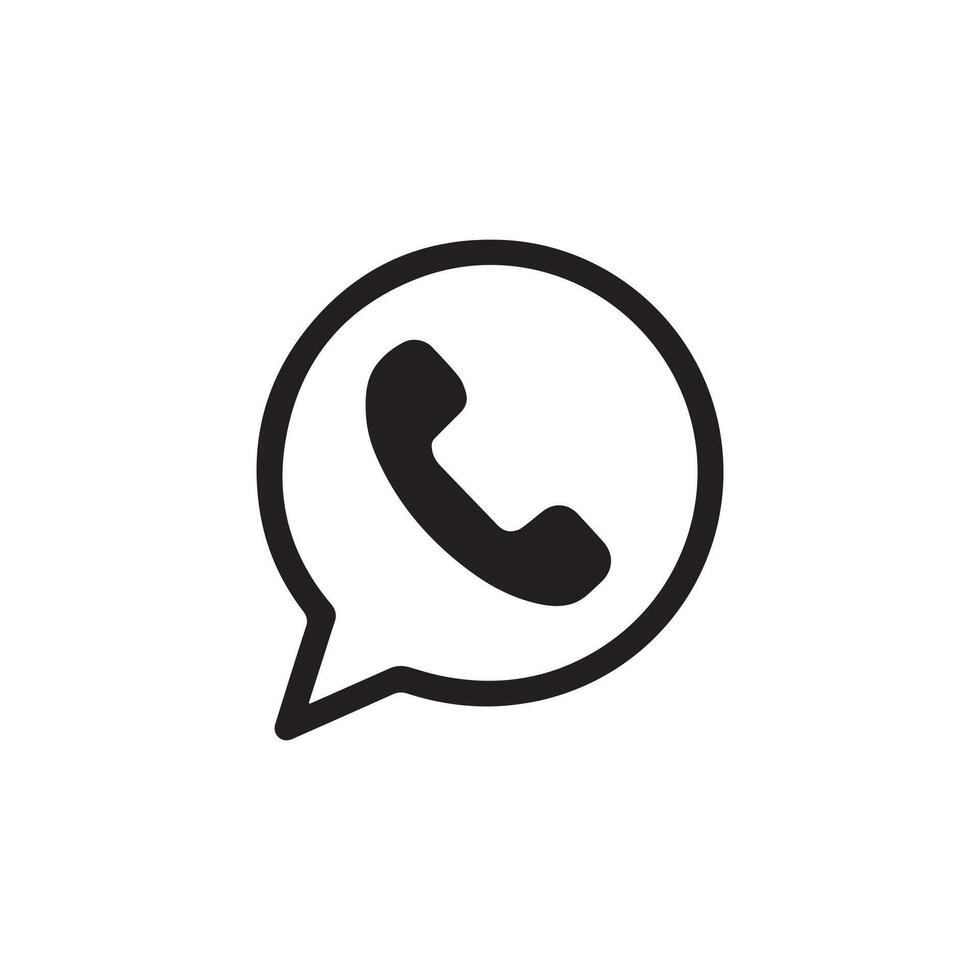 Minimalist Phone Call Icon for Communication Apps vector