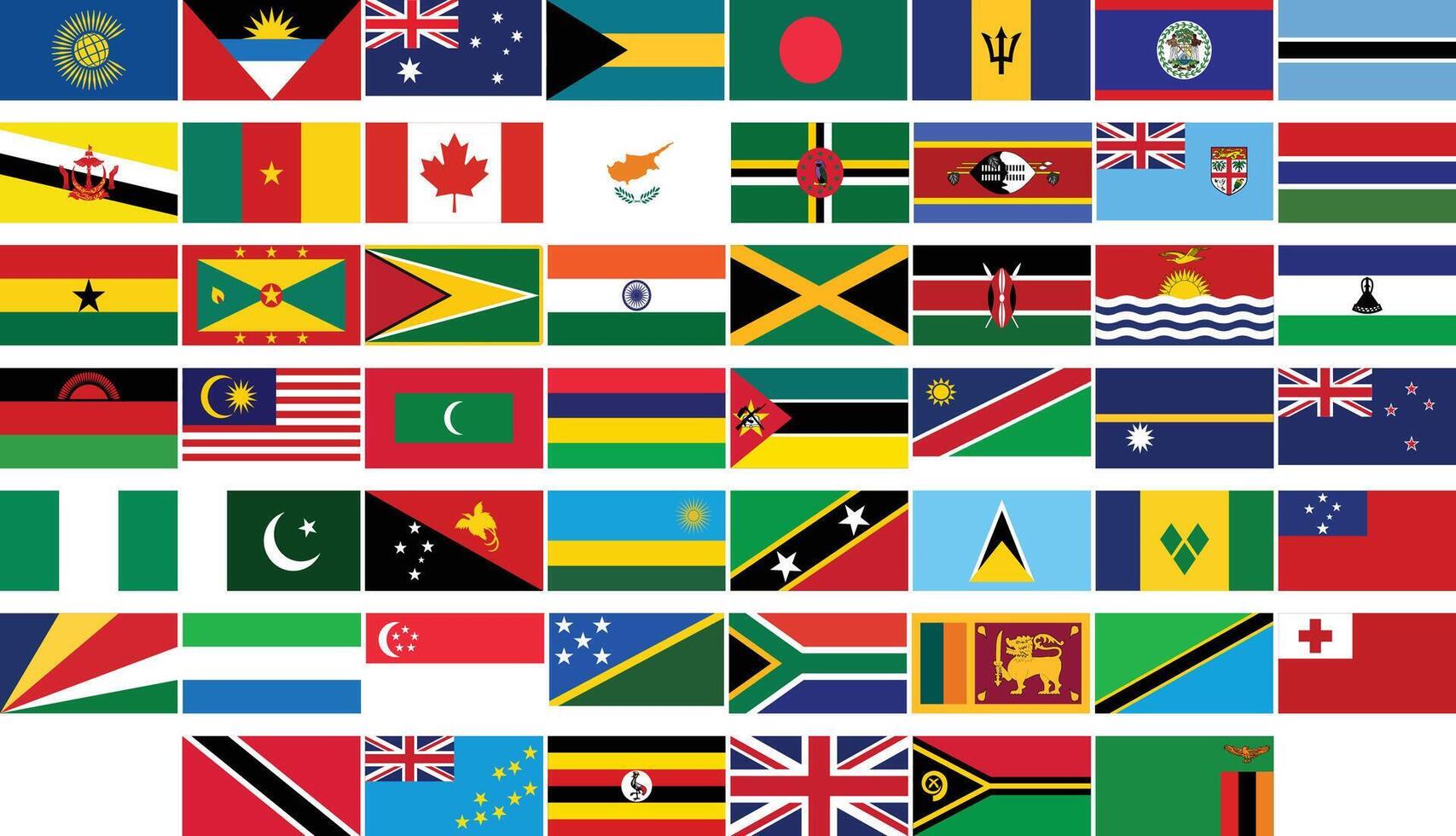Commonwealth of Nations Flag Set Illustration vector