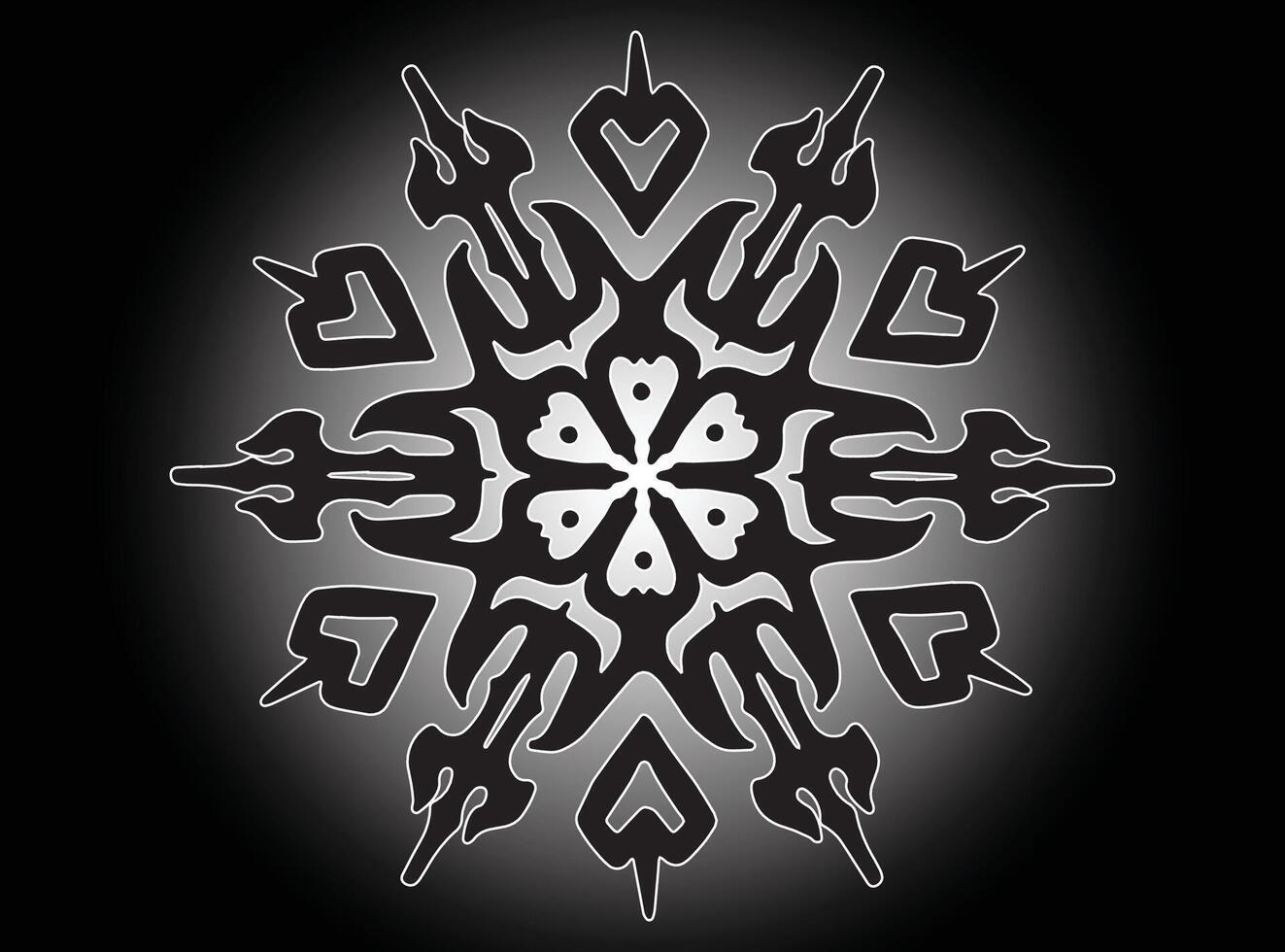 Radiant mandala Line Art Frames Design vector
