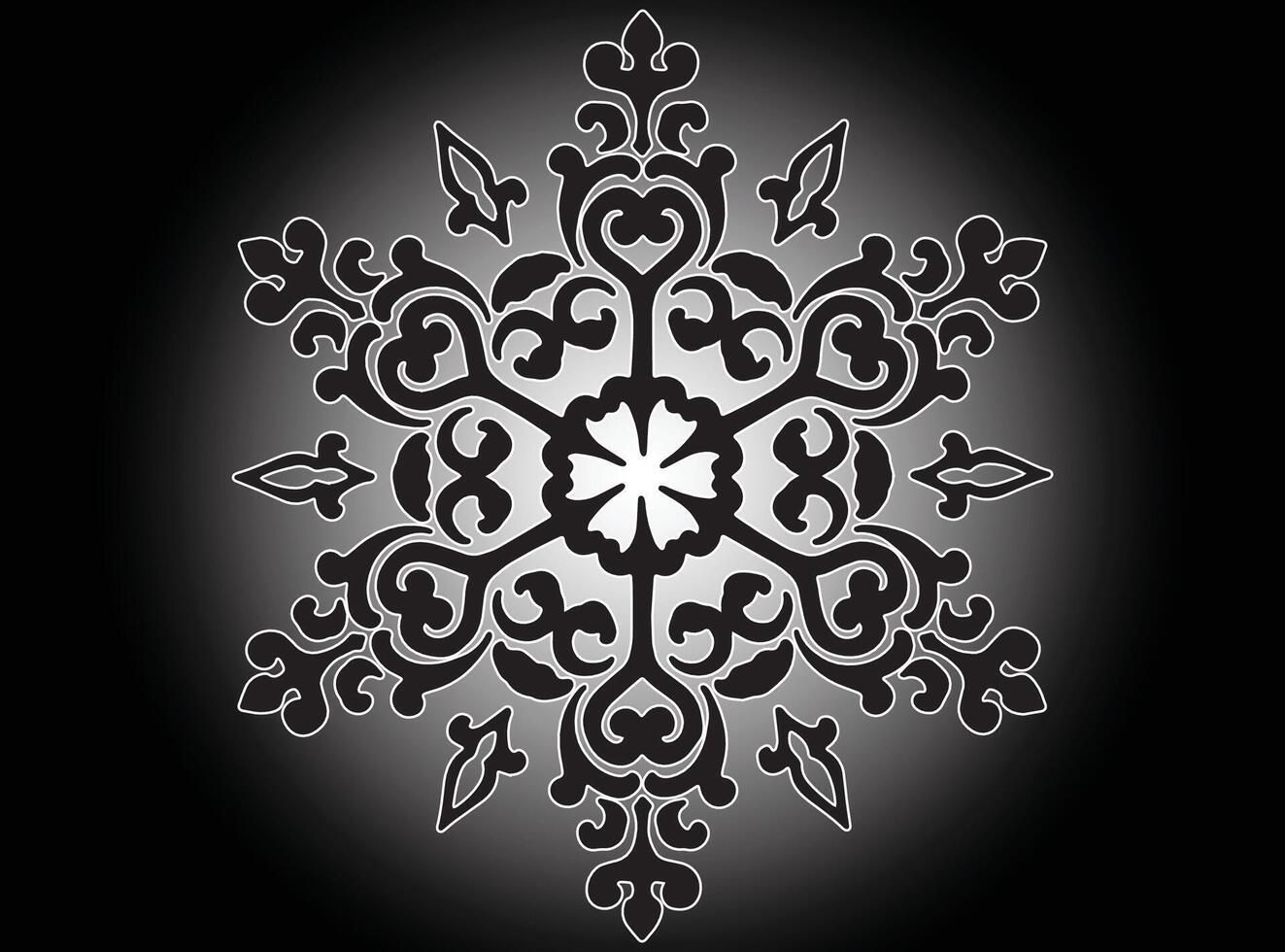Twilight Crest mandala Line Art Frames Design vector