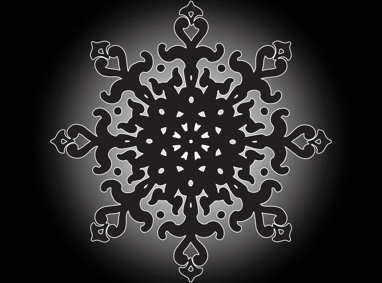 Midnight Bloom mandala Line Art Frames Design vector