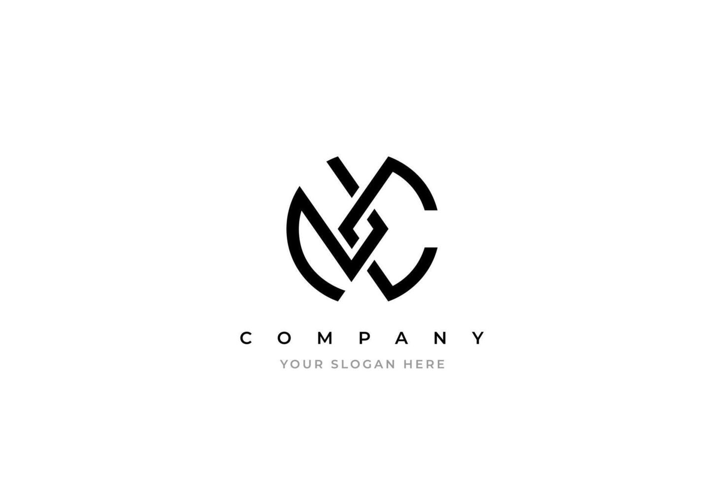 Initial Letter NC Monogram Logo Design vector