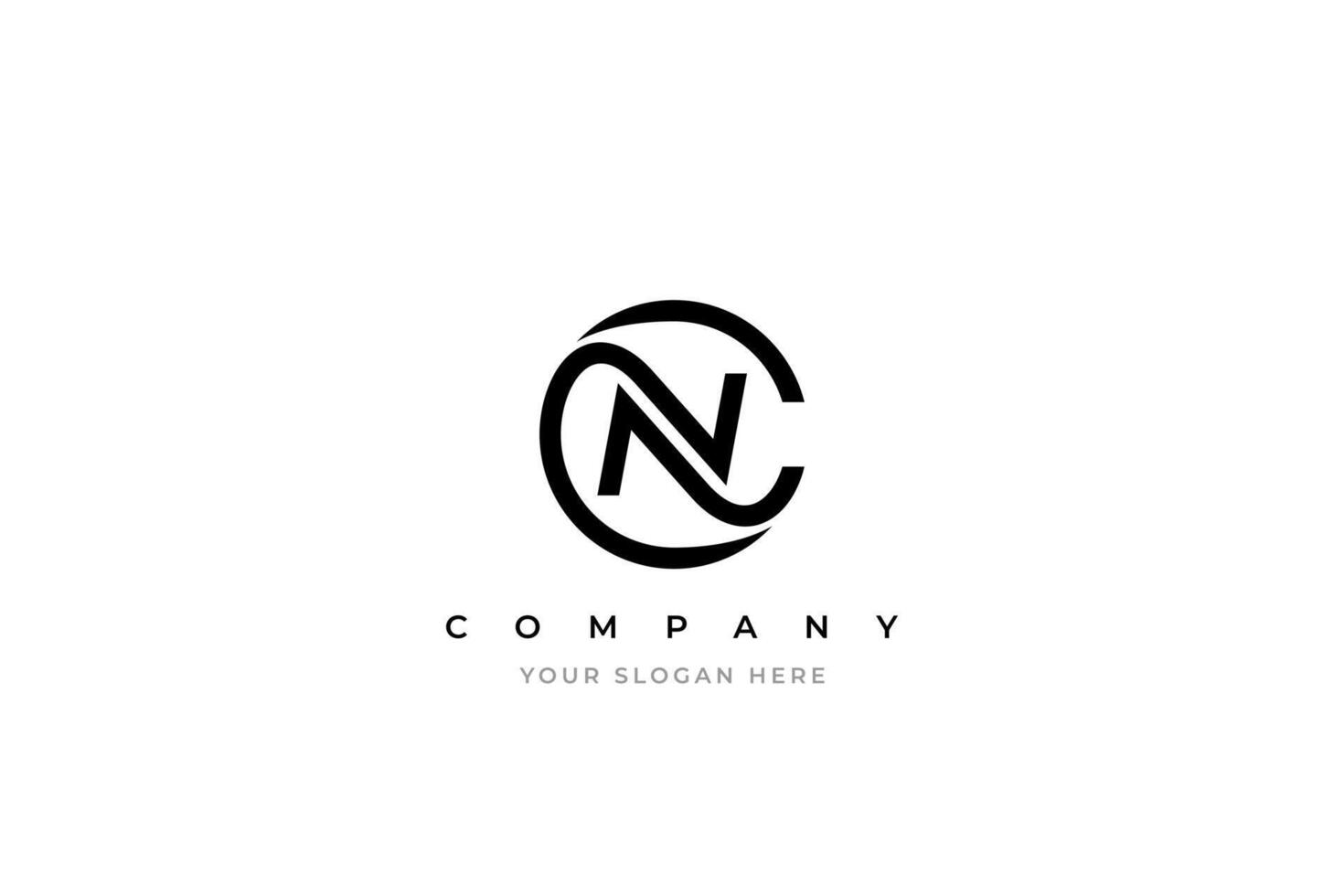 Simple Letter NC or CN Logo Design vector