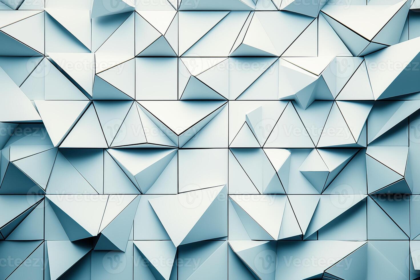 Soft pastel geometric abstract pattern featuring pale gray blue and white triangular facets with a modern minimalist design photo