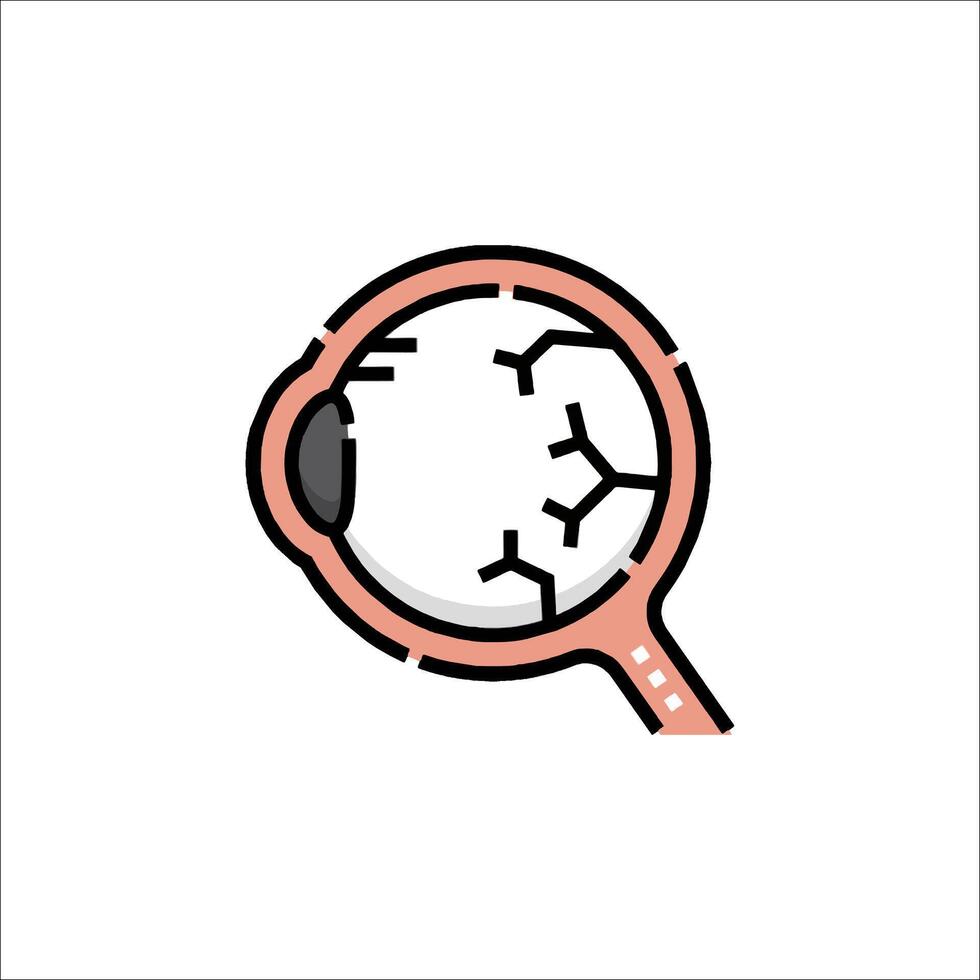 Magnifying glass icon with a brain inside vector