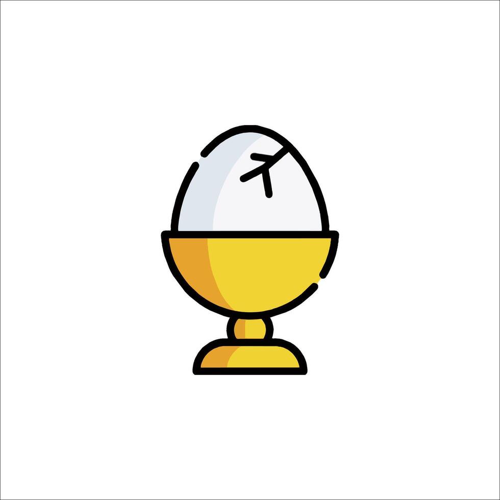 An egg in a golden cup icon vector