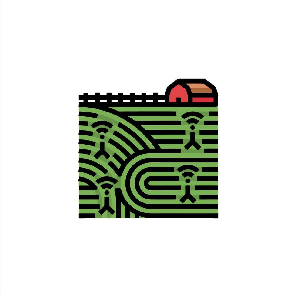 A farm with a house and a barn in the middle of a field vector