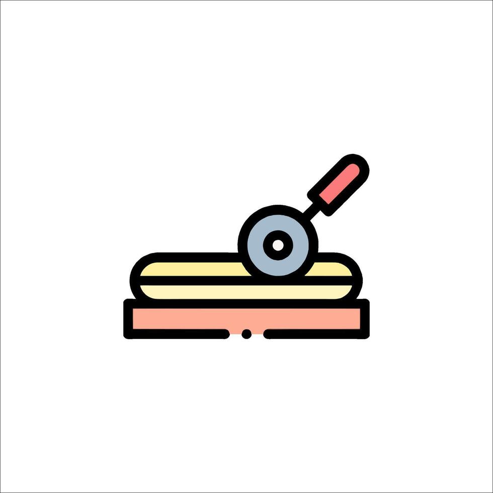 A flat icon of a knife and a plate vector
