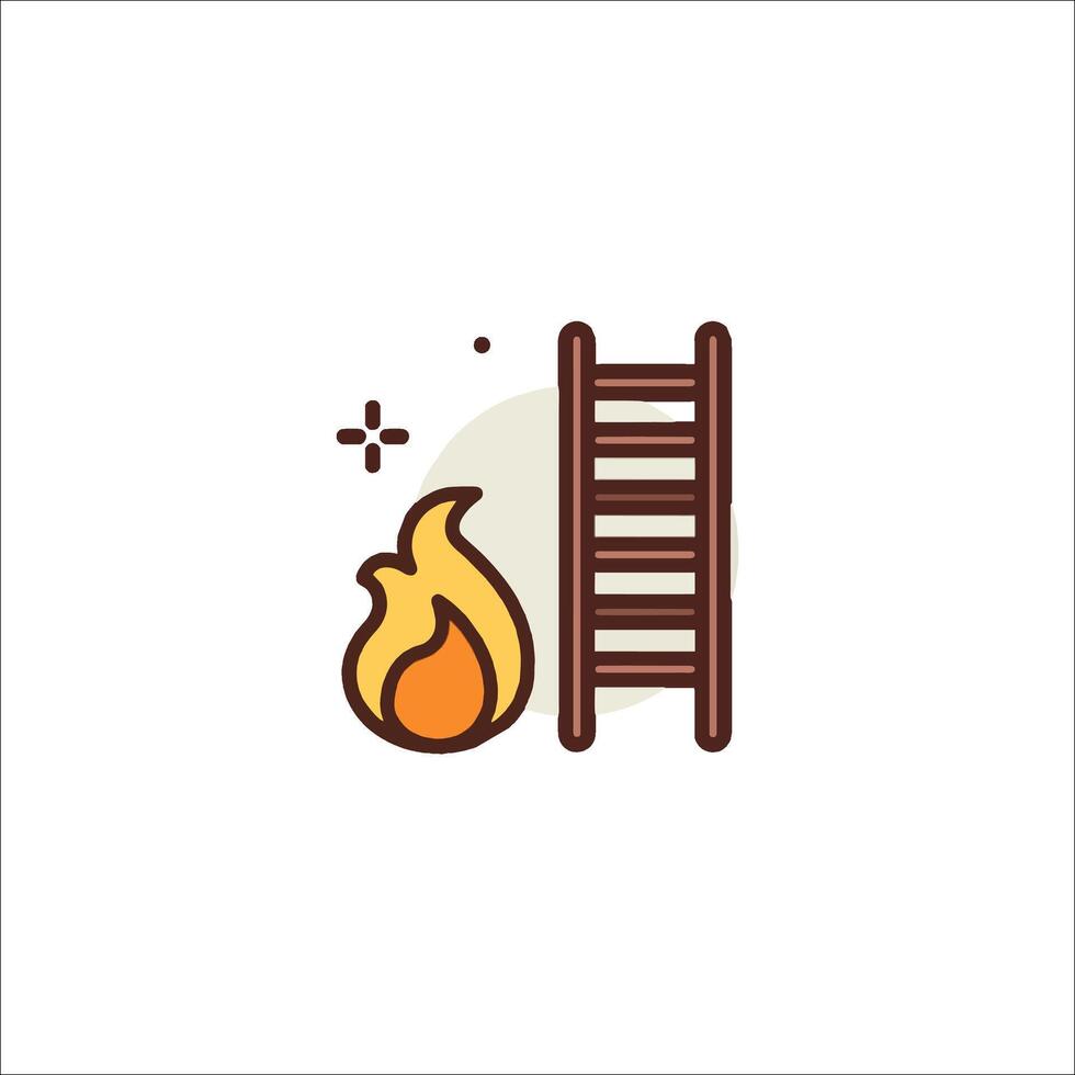 Fire ladder icon illustration vector