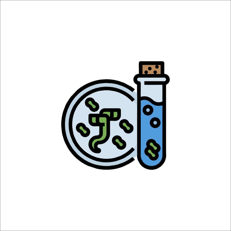 A test tube with a green liquid and a green liquid vector