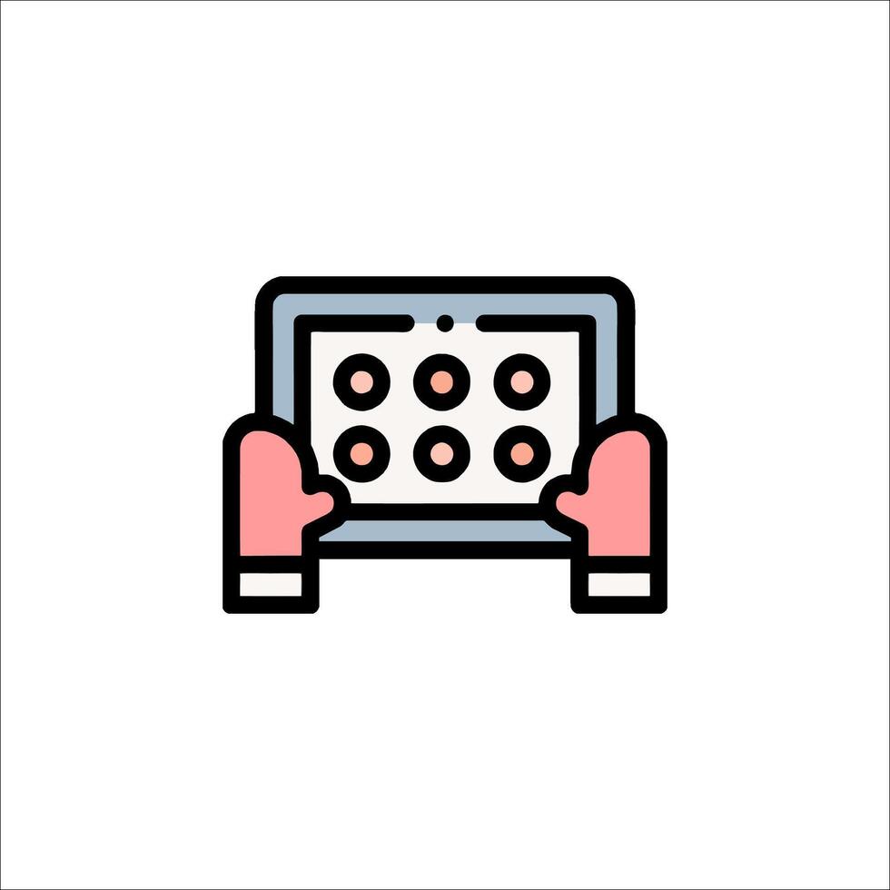 A tablet with a keyboard and a mouse icon vector