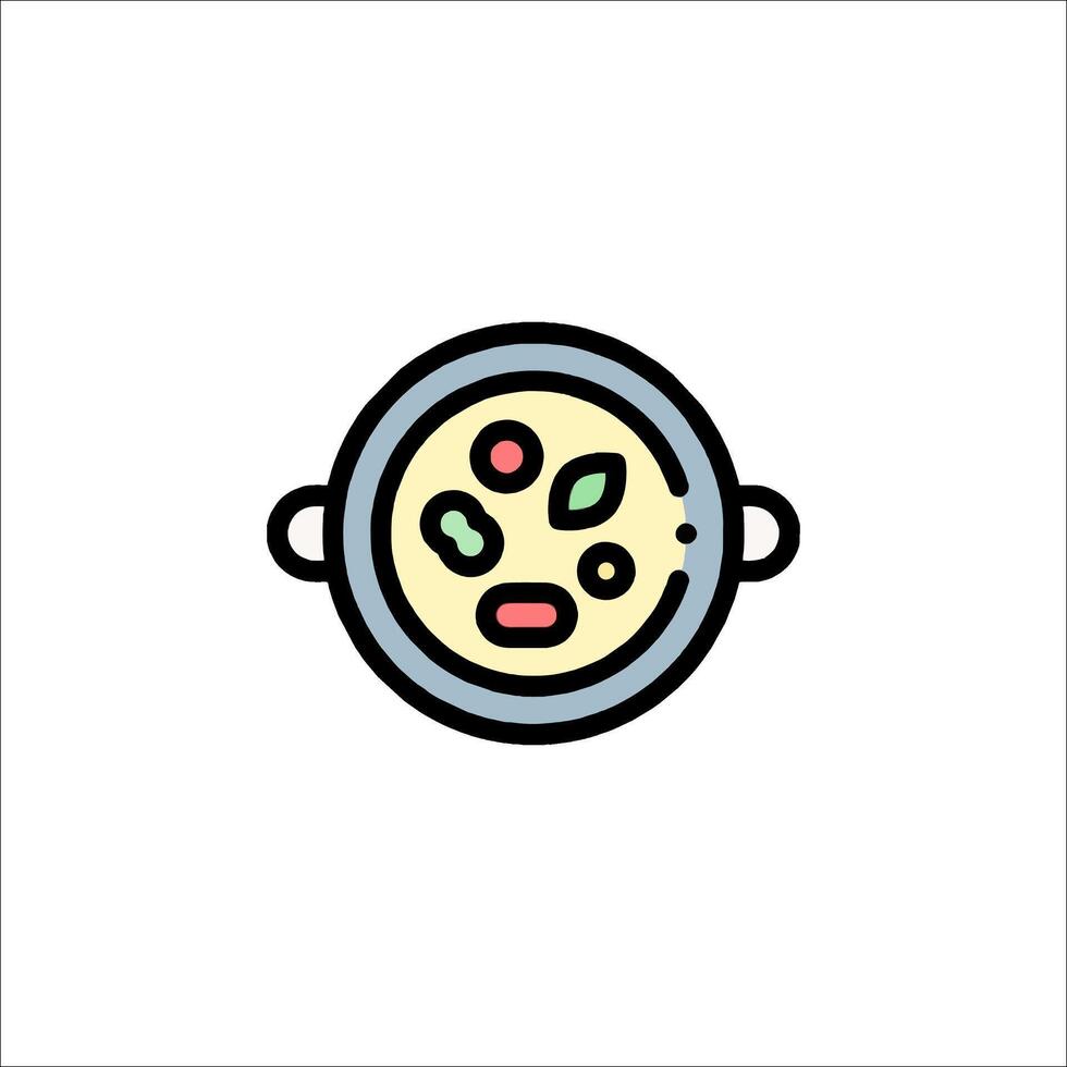 A colorful icon of a bowl of pasta vector