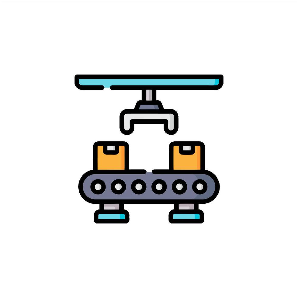 A flat icon of a machine with a light on it vector