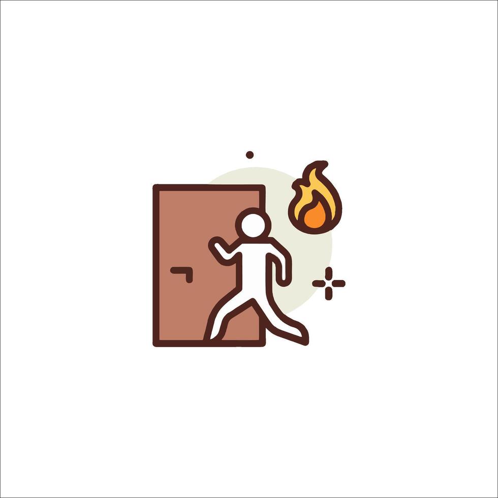 Fire escape illustration vector
