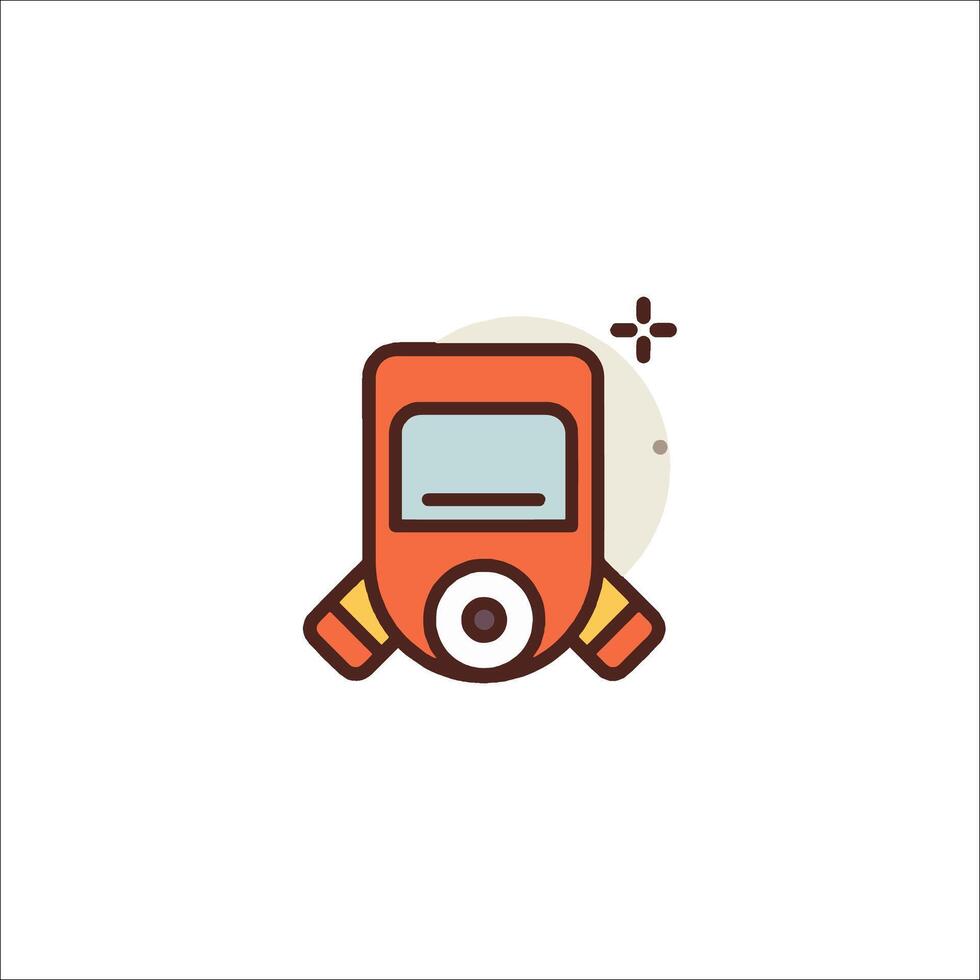 A red and orange robot icon vector