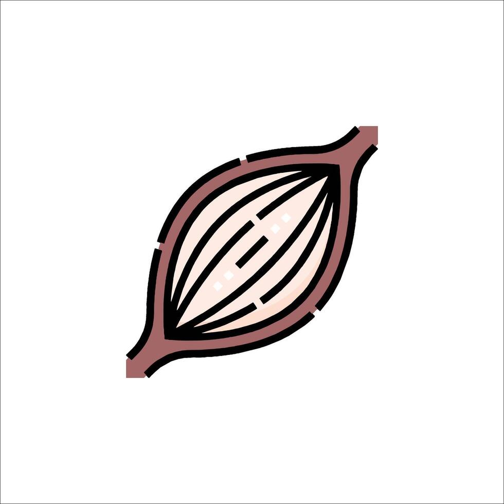 A line drawing of a seed pod vector