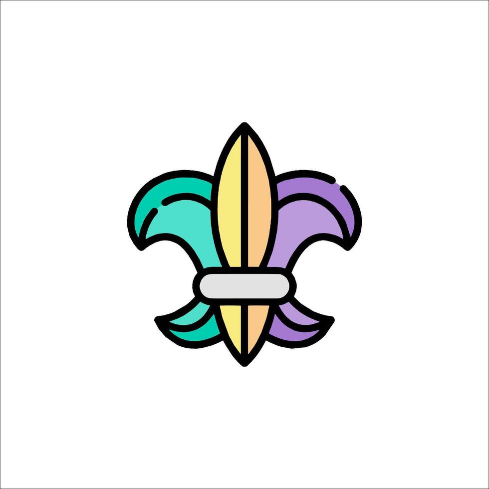 A colorful fleur de lis icon vector