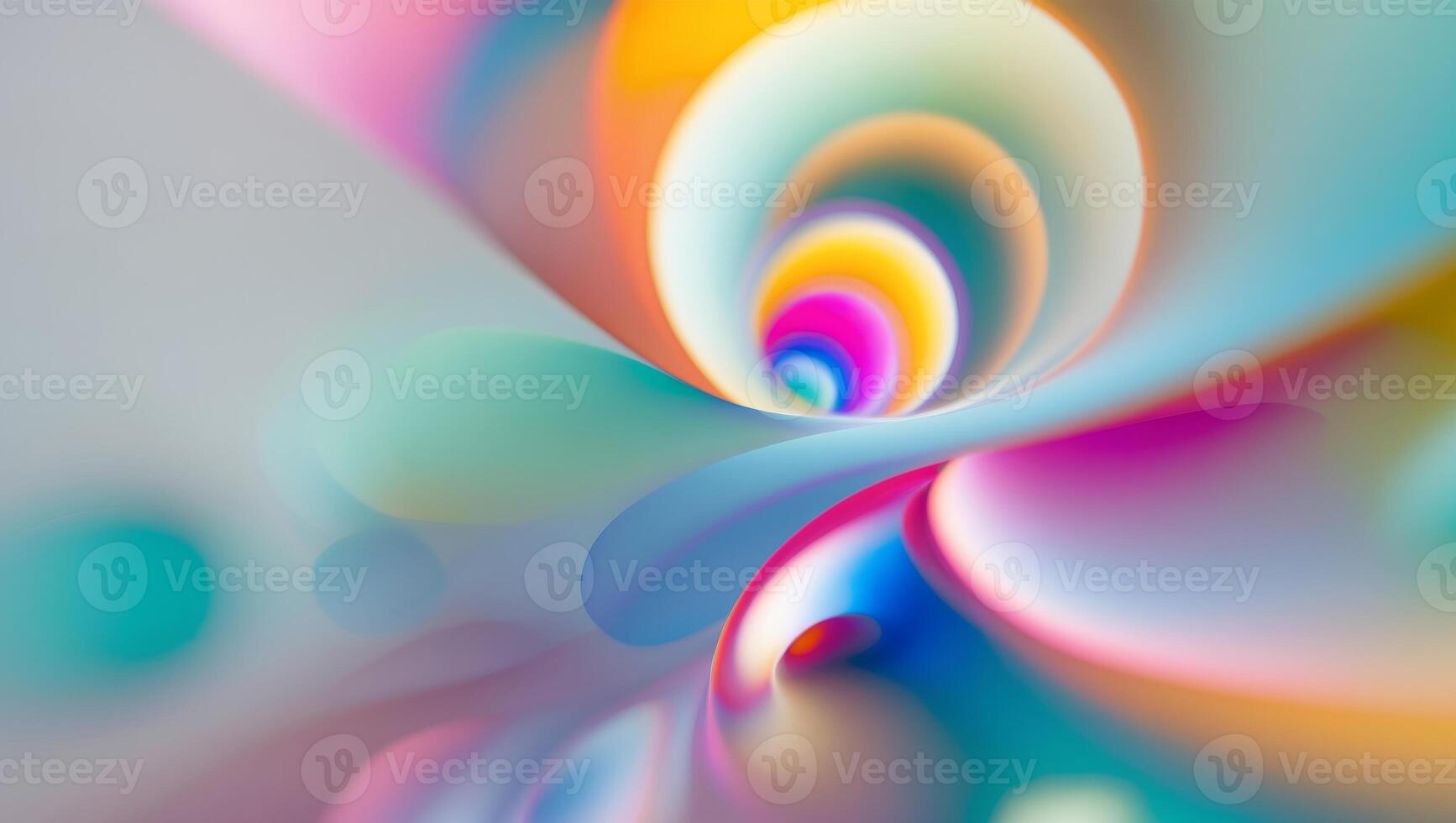 Abstract background with smooth colorful circles forming a spiral photo