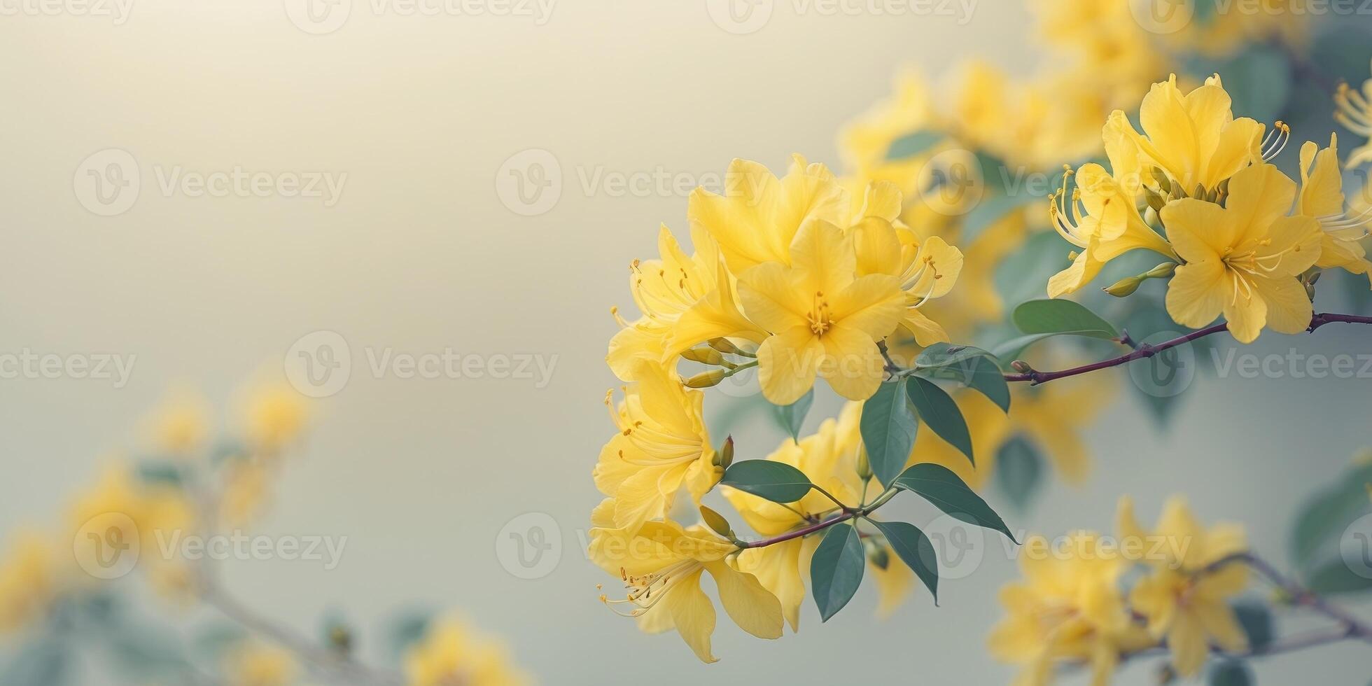 Vibrant Yellow Azaleas Bloom in Soft FocusVibrant Yellow Azaleas Bloom in Soft Focus. photo