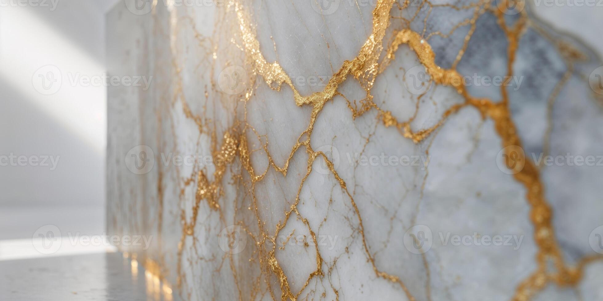 Intricate gold veined marble surface image photo