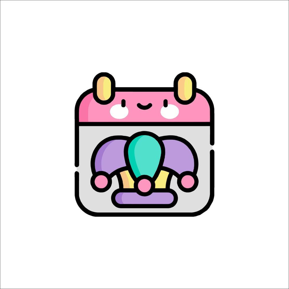 A pink and purple calendar icon with a crown on it vector