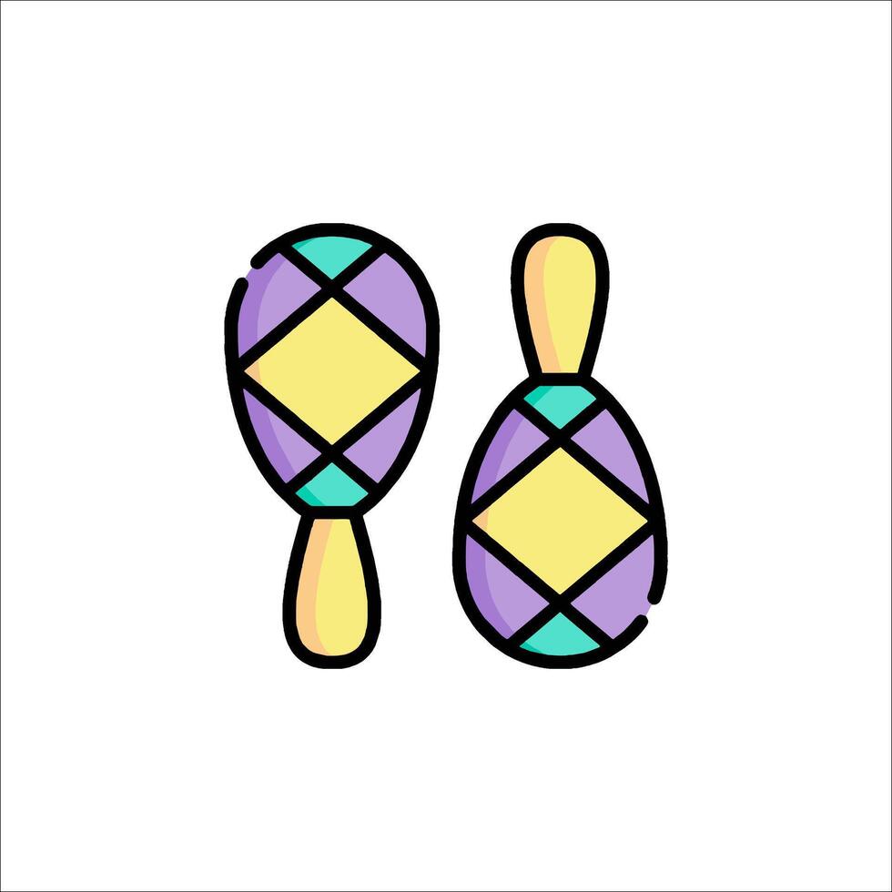 Two colorful maracas on a white background vector