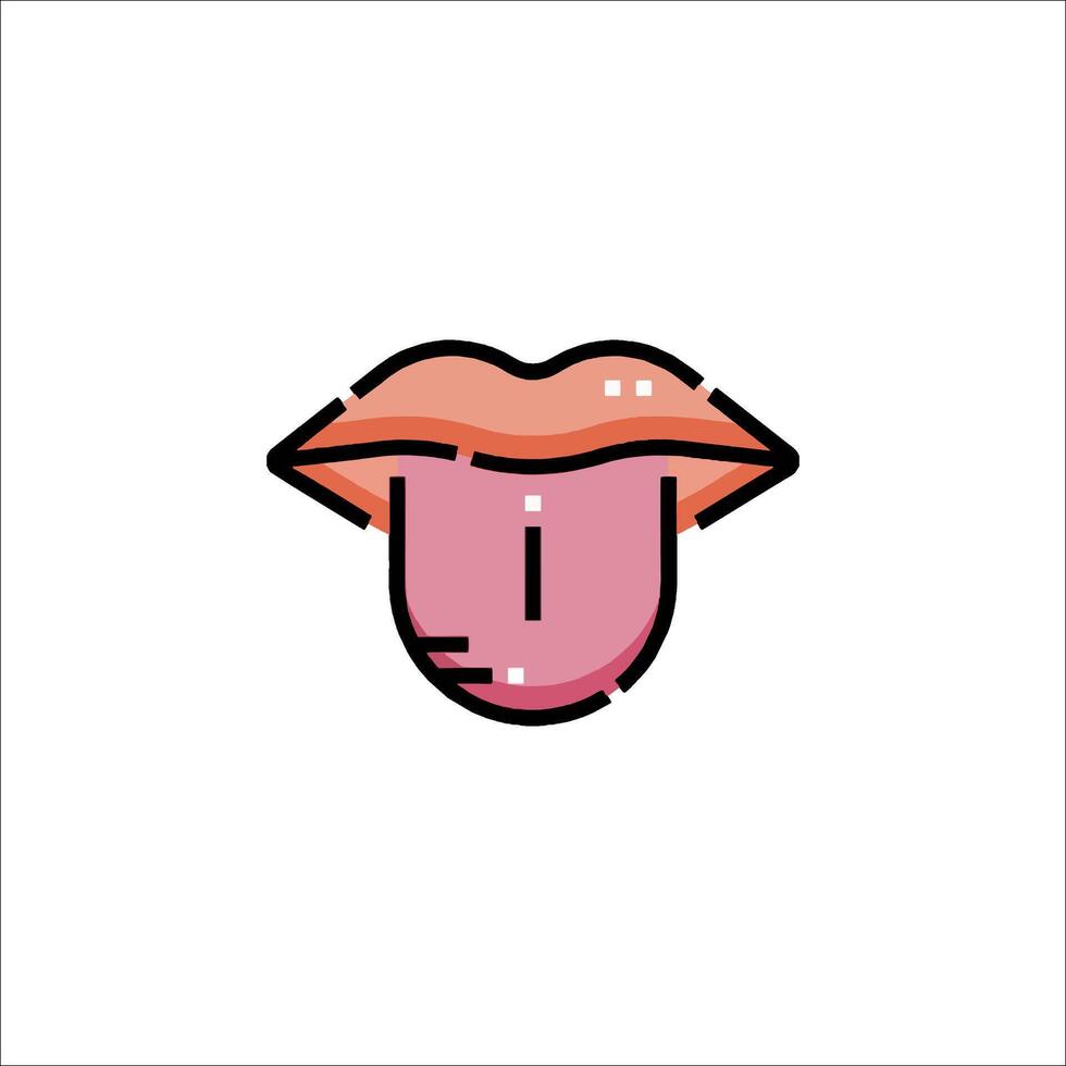 A pink tongue icon on a white background vector