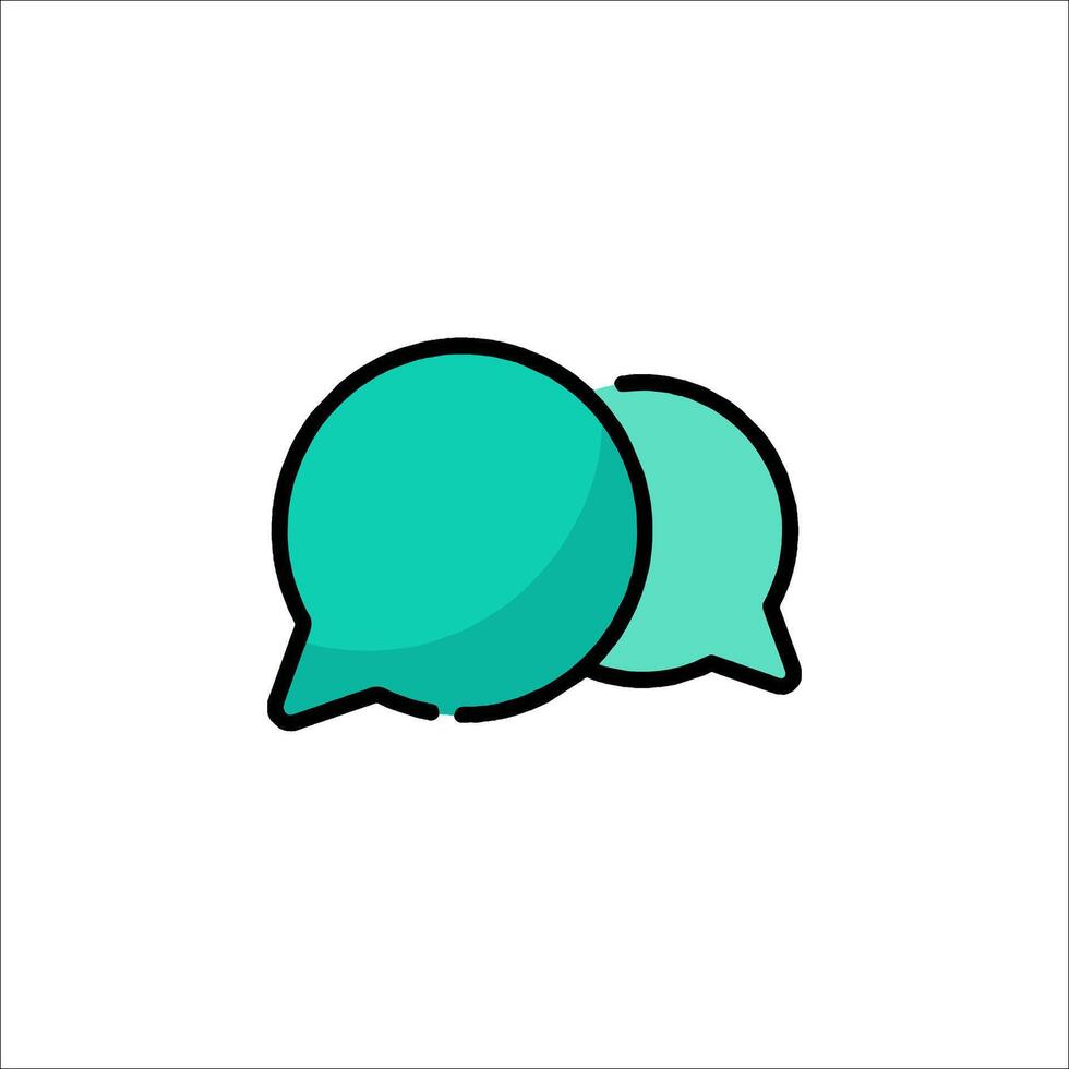 Two green speech bubbles on a white background vector