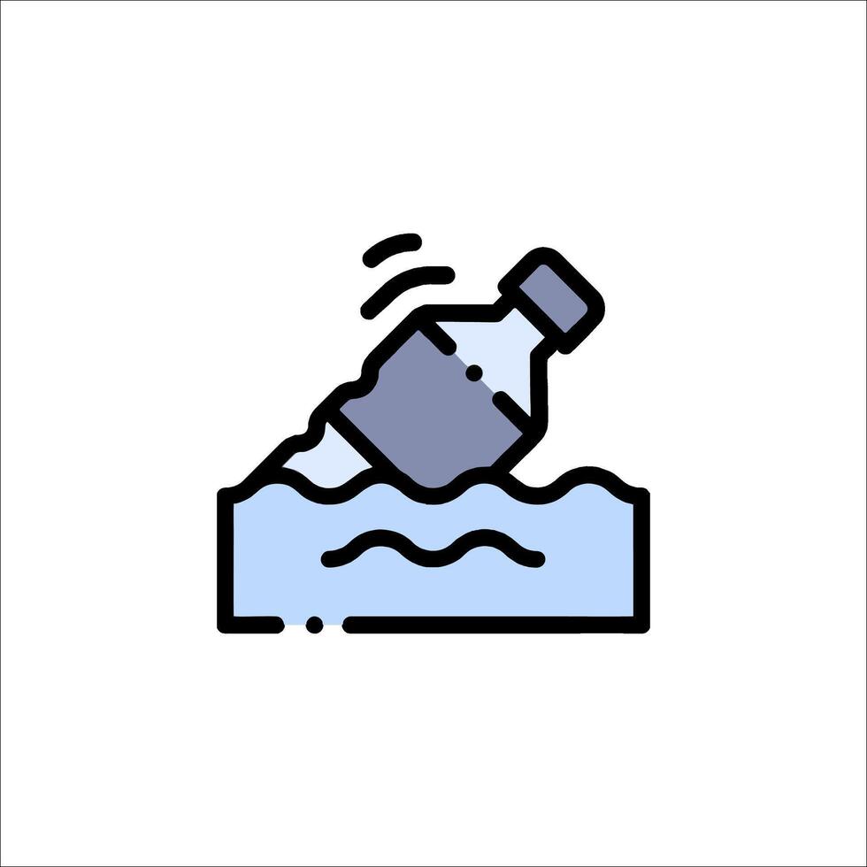 A bottle of water falling into the water vector