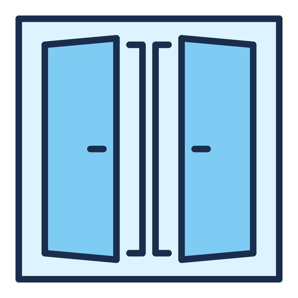 Clean and Simple Glass Window blue icon or symbol vector