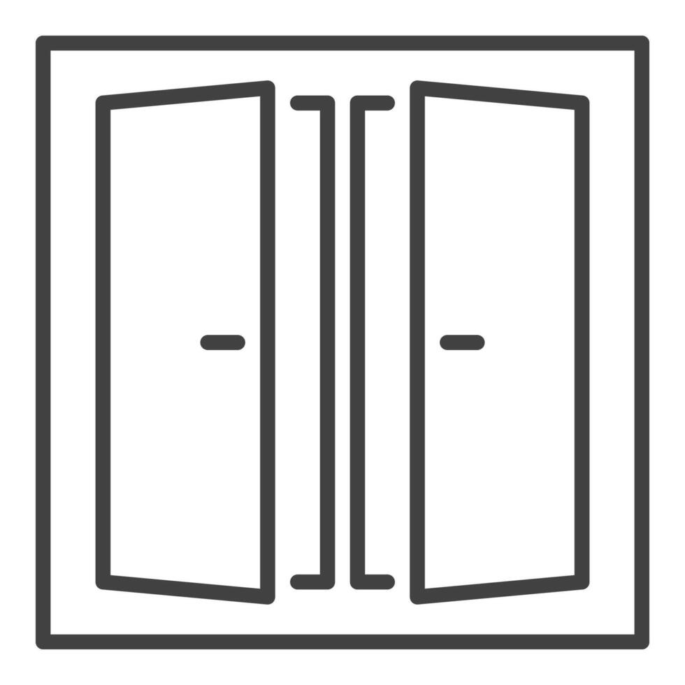 Clean and Simple Glass Window icon or sign in thin line style vector