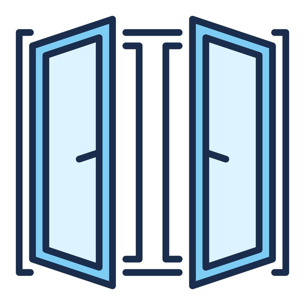 Window Installation blue icon or symbol vector