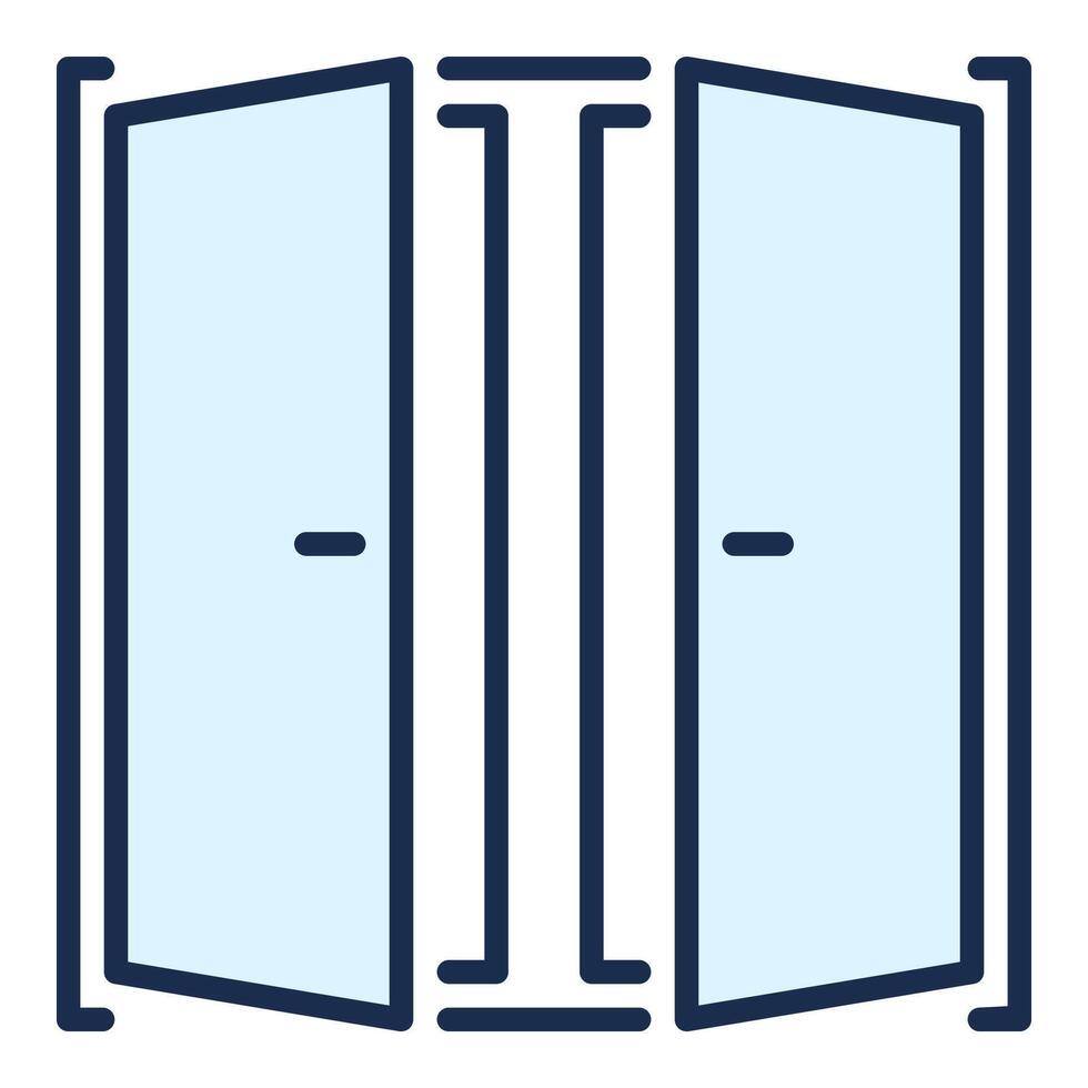 Open Window square blue icon or symbol vector