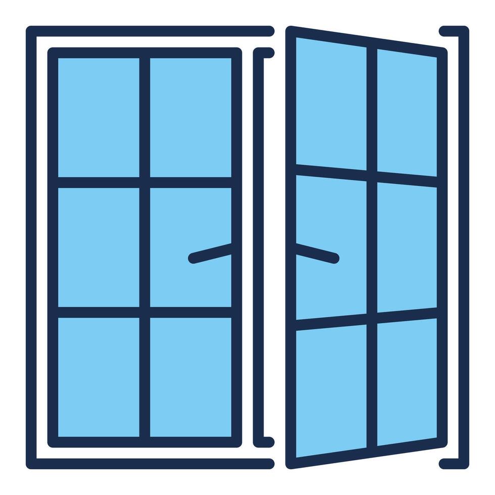Opened Window blue modern icon or symbol vector
