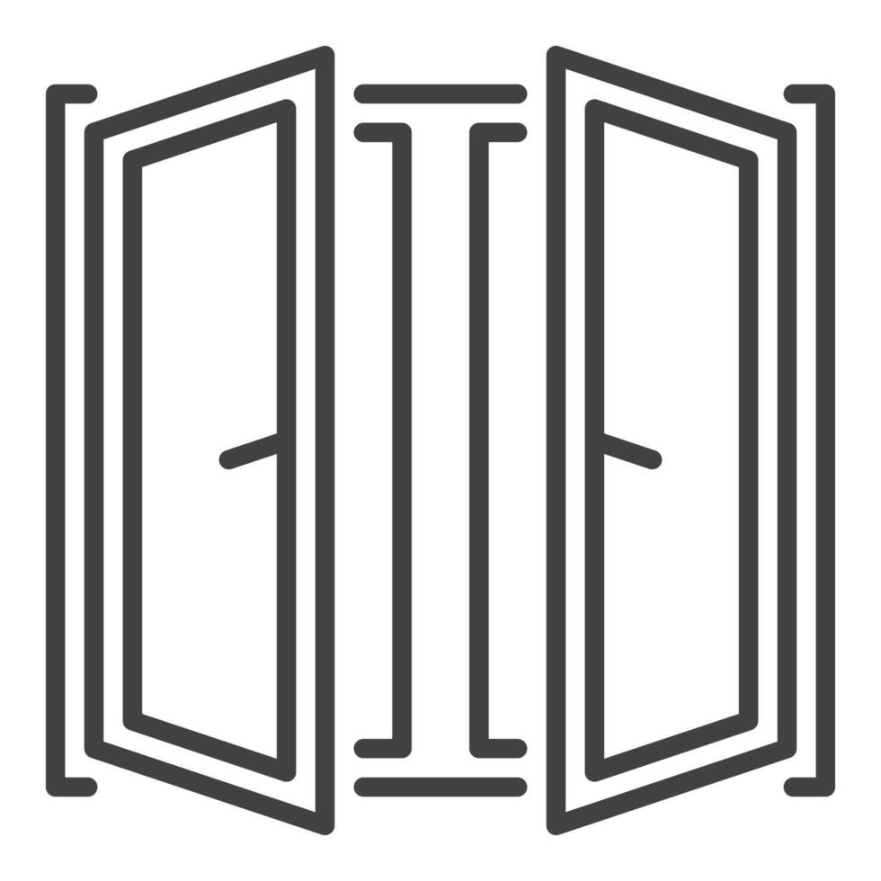 Window Installation icon or sign in outline style vector