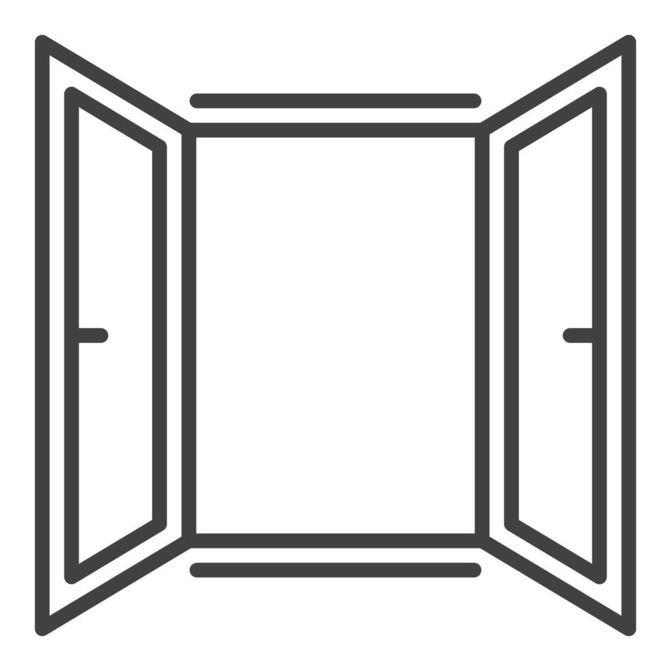 Opened Window simple icon or sign in thin line style vector