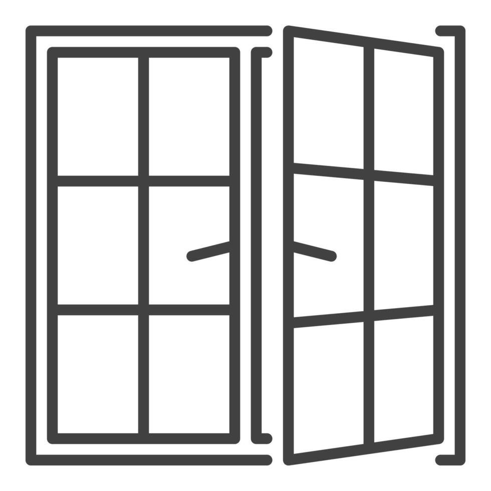 Opened Window thin line icon or design element vector