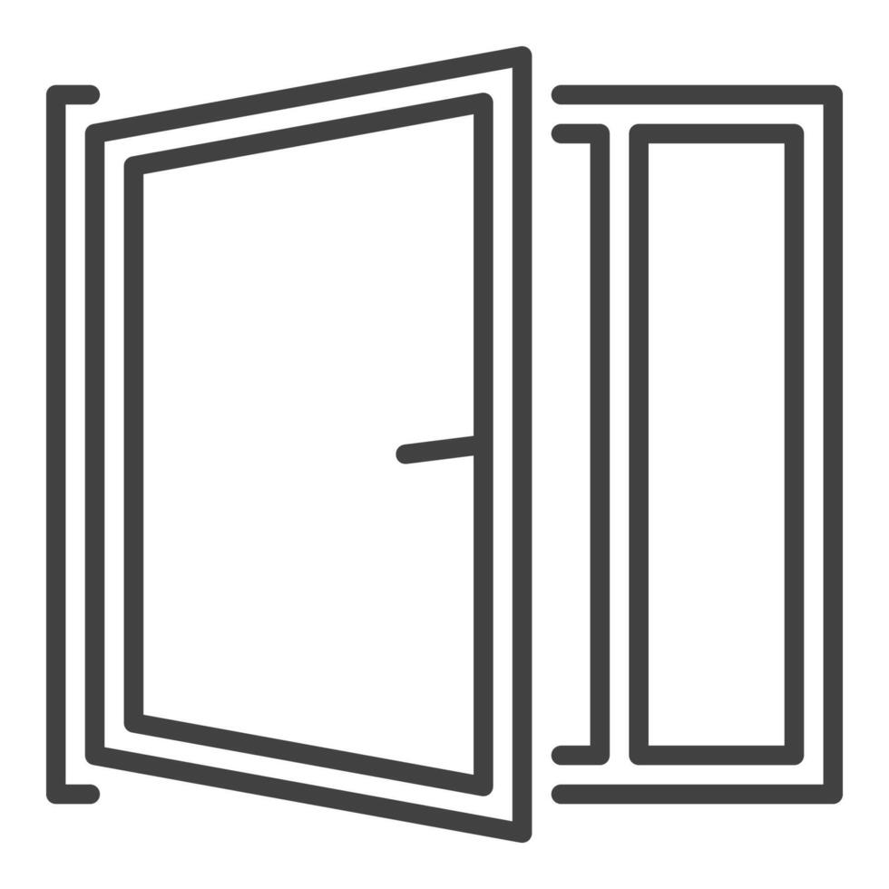 Clear House Window icon or symbol in outline style vector