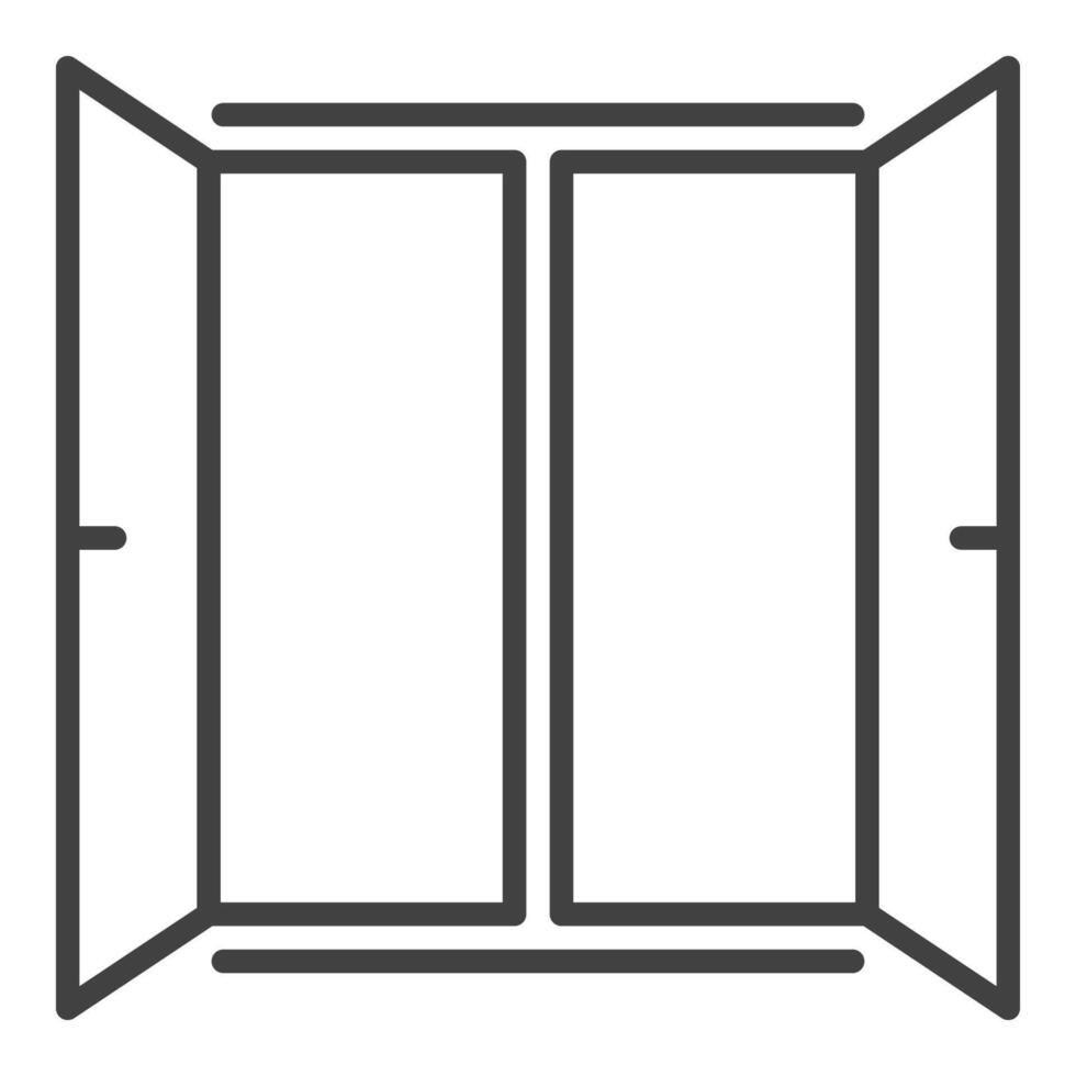 Wide Open Window Simple Clear Portal outline icon or design element vector